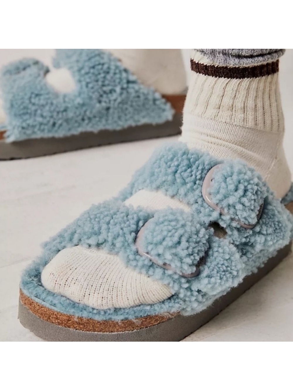 Free People x Birkenstock Papilio shearling Sandals
